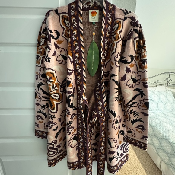 FARM Rio Pink and Black Floral Long Sleeve Dress - Picture 8 of 8